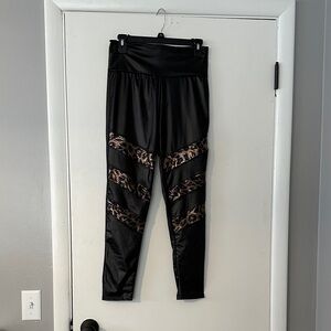 Black and Leopard Print Leggings
